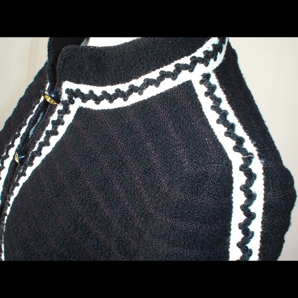 Vintage ADOLFO Black Wool Boucle Jacket+ Pleated Skirt Suit Saks Fifth Ave 36 - Picture 9 of 16